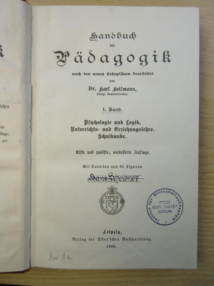 PA 0030 - 16 n-1/2 : Handbuch der Pädagogik : Psychologie und Logik. Unterrichts- und Erziehungslehre. Schulkunde. (1908)
