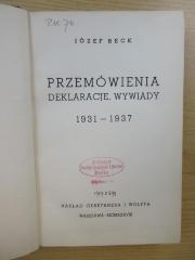 P-68 : Przemówienia deklaracje, wywiady 1931-1937 (1938)