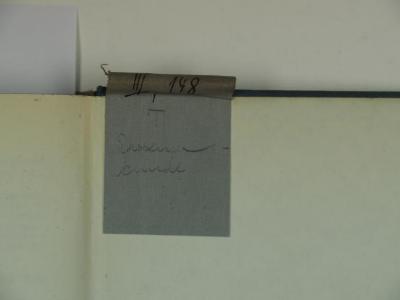 - (Deutsche Verwaltung für Volksbildung, Bibliothek), Etikett: Notiz, Signatur; 'III, 148 Rassenkunde'. 