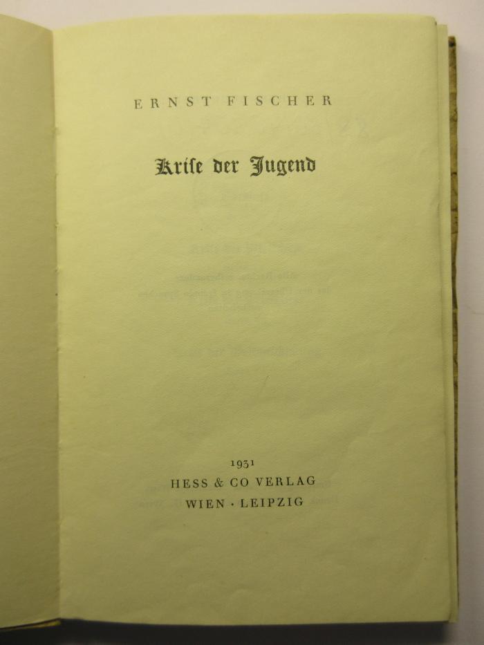 88/80/40904(0) : Krise der Jugend (1931)