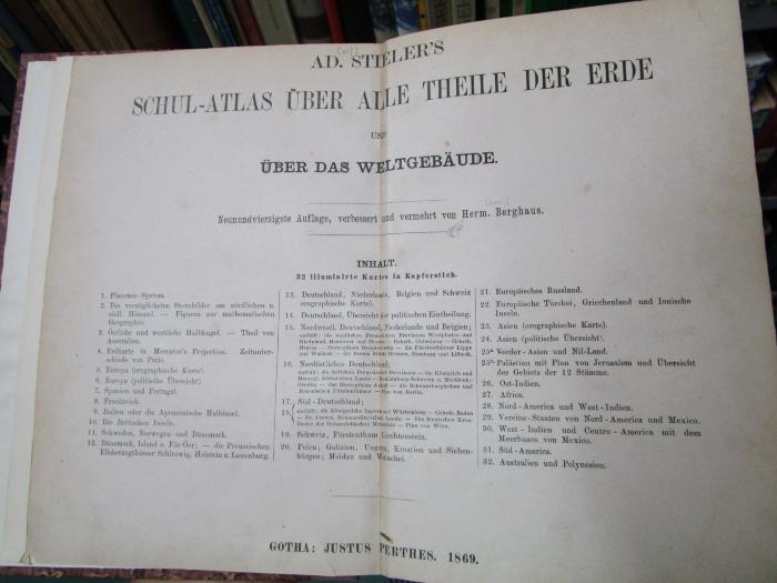 Ba 160 di: Schul-Atlas über alle Theile der Erde und das Weltgebäude (1869)