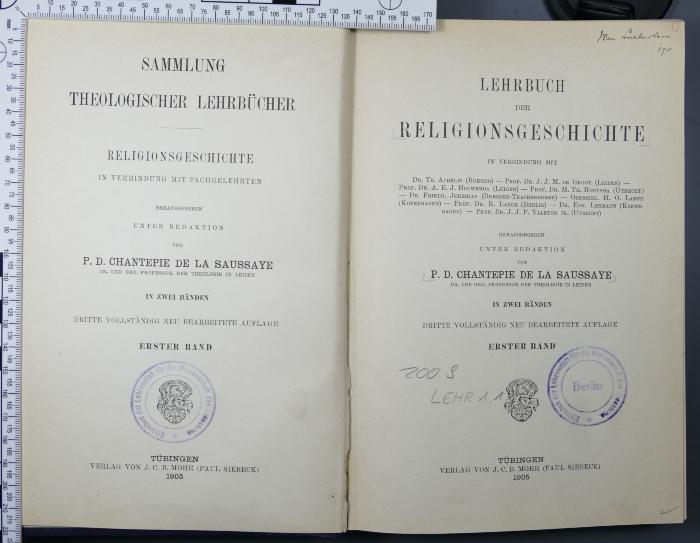 200.9 LEHR 1,1 : Lehrbuch der Religionsgeschichte (1905)