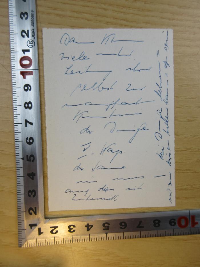 PB 0540 B - 6 d/2 : Johann Amos Comenius Große Unterrichtslehre (1902);-, Von Hand: Notiz; 'Da[...] [...] viele unter Leitung ihrer selbst zur [...] V. Kap. [...]'