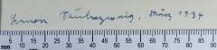 - (Sauberzweig), Von Hand: Widmung, Autogramm; 'Herrn Sauberzweig [?], März 1934'. 