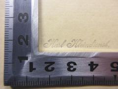 - (Kleindienst, Karl), Stempel: Name; 'Karl Kleindienst'. 