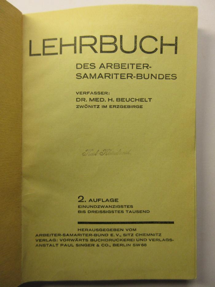 88/80/40918(1) : Lehrbuch
Des Arbeiter Samariter-Bundes (1928)