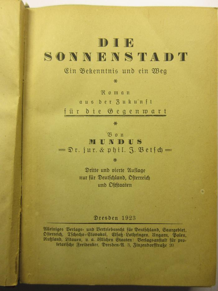 88/80/40914(4) : Die Sonnenstadt (1923)