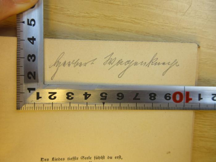 Pb 0576 - 76 c : Pachantenmären : Ein Wandervogelbuch (1918);- (Wagenknecht, Herbert), Von Hand: Name; 'Herbert Wagenknecht'. 