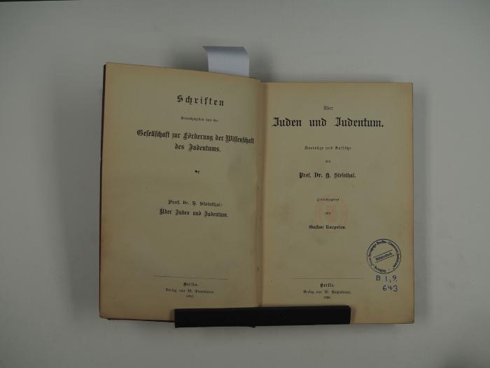  Über Juden und Judentum. (1906)