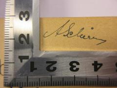 - (Schirm[?], A.), Von Hand: Name; 'A. Schirm'. 