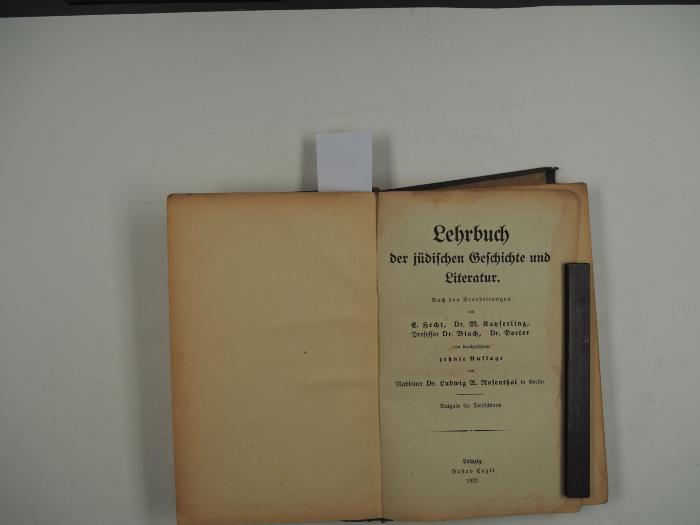  Lehrbuch der jüdischen Geschichte und Literatur. (1922)
