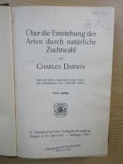 PC 0532 - 9 h : Über die Entstehung der Arten durch natürliche Zuchtwahl (1910)