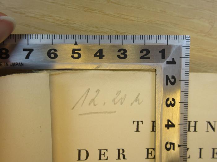 PB 0576 A - 28 /2 : Technik der Erziehung : Ein Leitfaden für Eltern und Lehrer (1929);-, Von Hand: Nummer; '12.20 [?]'