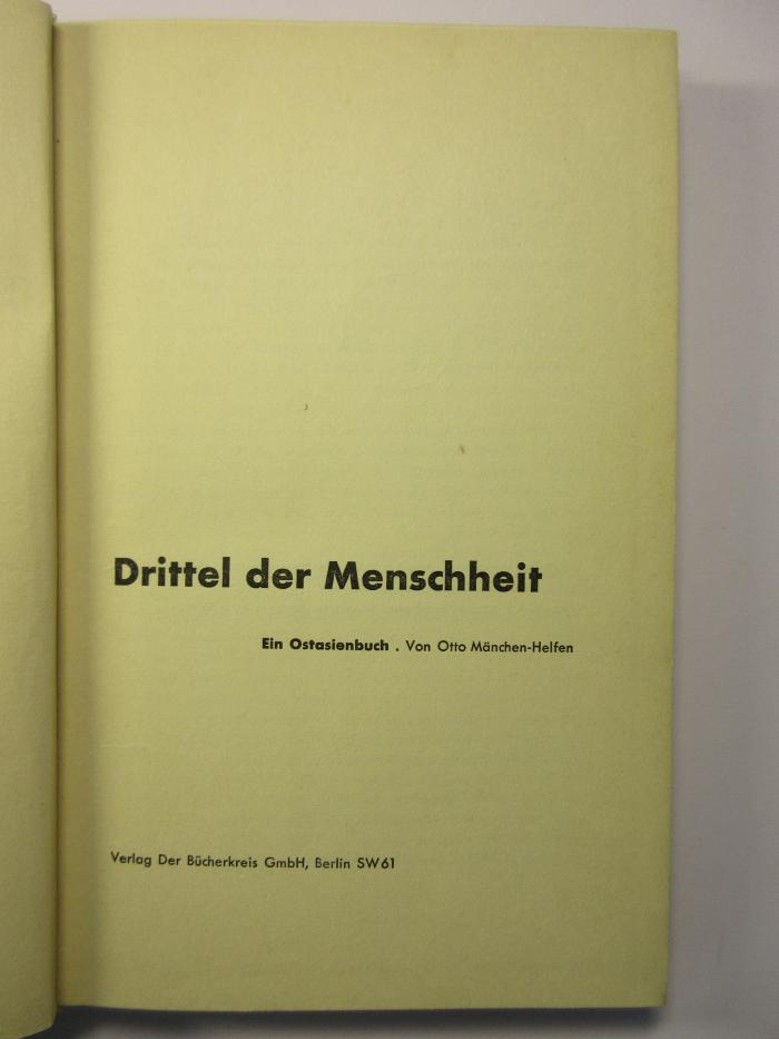 88/80/40952(5) : Drittel der Menschheit : Ein Ostasienbuch (1932)