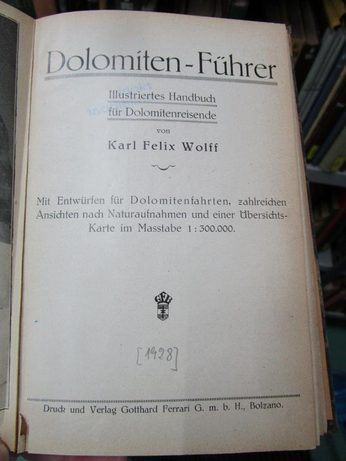 Bi 1123: Dolomiten-Führer : Illustriertes Handbuch für Dolomitenreisende ([1928])