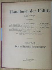 3 C 292 &lt;3&gt;-3 : Handbuch der Politik. Bd. 3: Die politische Erneuerung (1921)