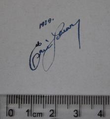 - (Schwarcz, Ervin), Von Hand: Datum, Name; '1939. E[...]i[...] Schwarcz'. 