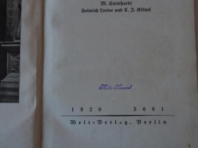- (Korant, Käte), Stempel: Name; 'Käte Korant'. 