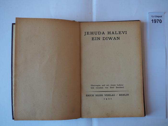  Ein Diwan. (1921)