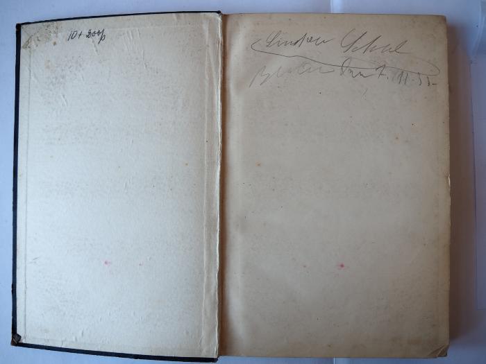 - (Schul, [?]), Von Hand: Autogramm, Datum, Name, Ortsangabe; '[Günter]? Schul
Berlin den 7./11.33'. 
