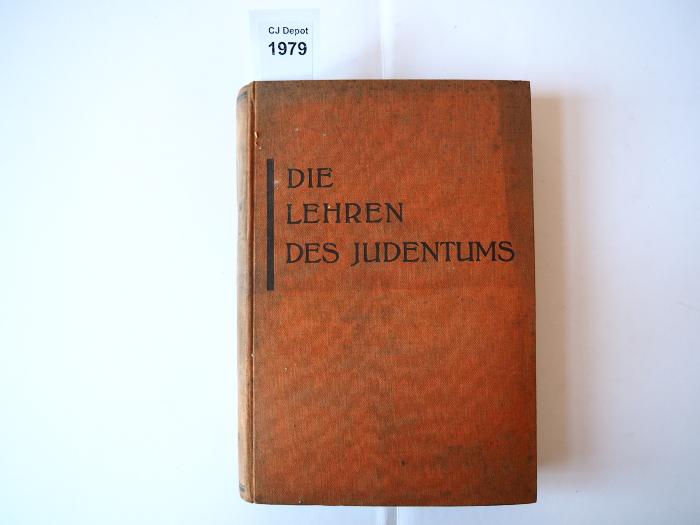  Die Lehren des Judentums. (o.J.)