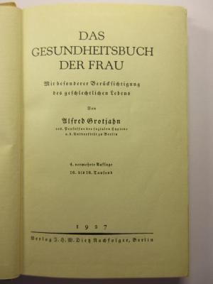 88/80/41014(3) : Das Gesunfheitsbuch der Frau (1927)