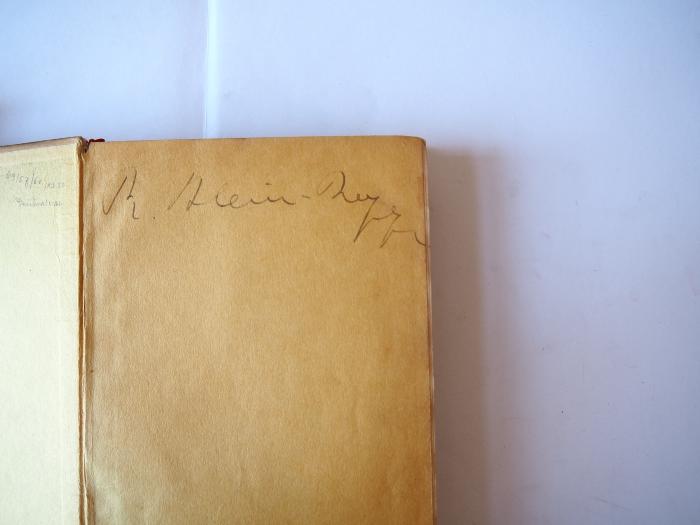 -, Von Hand: Autogramm, Name; 'R. Klein-Rey[xx]'