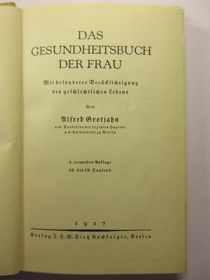 88/80/41014(3) : Das Gesunfheitsbuch der Frau (1927)