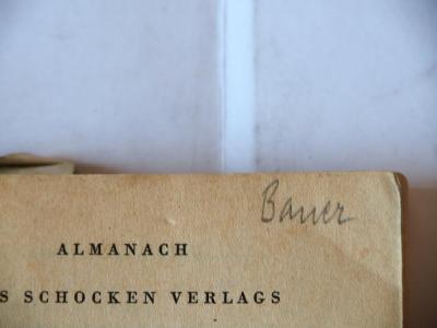 - (Bauer, [?]), Von Hand: Autogramm, Name; 'Bauer'. 