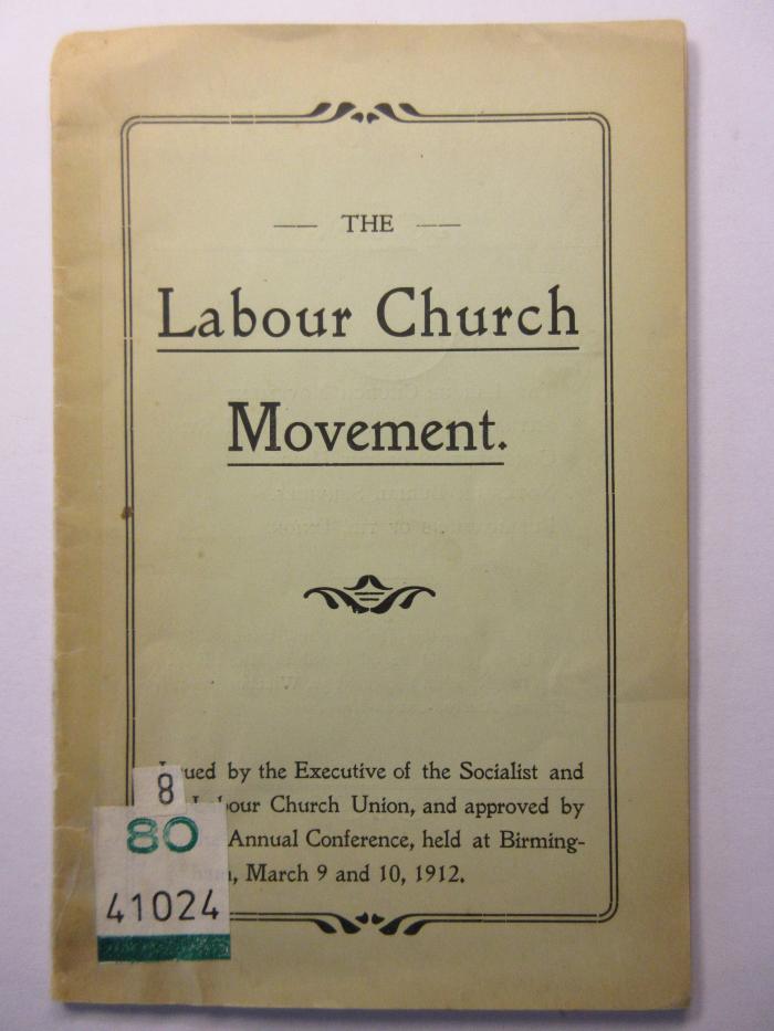 88/80/41024(7) : The Labour Church Movement (1912)