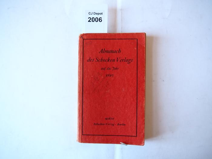  Almanach des Schocken Verlags auf das Jahr 5697. (1936/37)