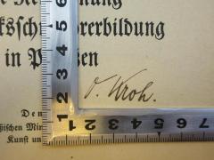 - (Kroh, O.), Von Hand: Name; 'O. Kroh'. 