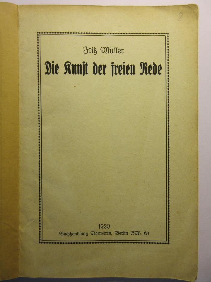 88/80/41028(4) : Die Kunst der freien Rede (1920)