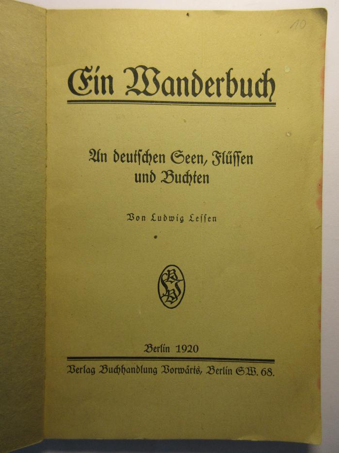 88/80/41025(9) : Ein Wanderbuch (1920)