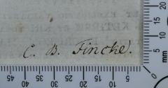 - (Fincke, C. B.), Von Hand: Exlibris, Name; 'C. B. Fincke.

N. 1.'. 