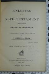 221.1 STRA : Einleitung in das Alte Testament : einschliesslich Apokryphen und Pseudepigraphen; mit eingehender Angabe der Litteratur (1895)