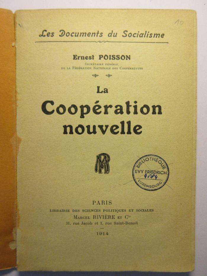88/80/41032(7) : La Coopération nouvelle (1914)