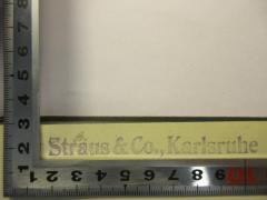 - (Straus & Co. Bankhaus, Karlsruhe), Stempel: Berufsangabe/Titel/Branche, Name; 'Straus & Co., Karlsruhe'. 