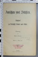 221.849.2 MARC;Di 253 ; ;: Zwischen zwei Stühlen : Nachruf zu Delitzsch' Babel und Bibel (1905)