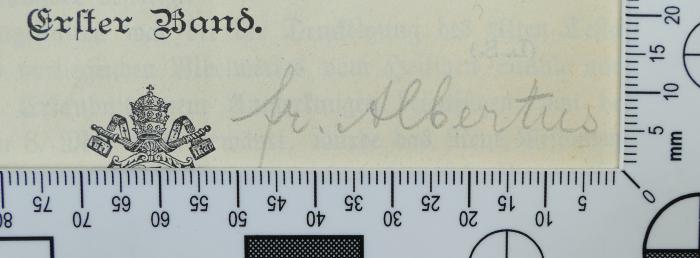 - (Stara, Albert;Stift Tepl), Von Hand: Autogramm, Name; 'fr. Albertus'. 
