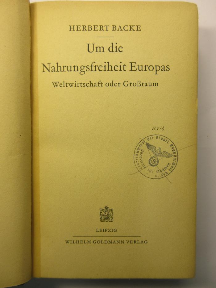 88/80/41463(9) : Um die Narungsfreiheit Europas (1943)