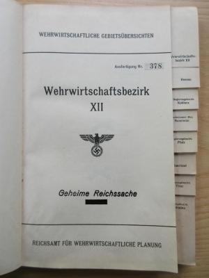 Q 898 (ausgesondert) : Wehrwirtschaftsbezirk XII. Geheime Reichssache ([1939])