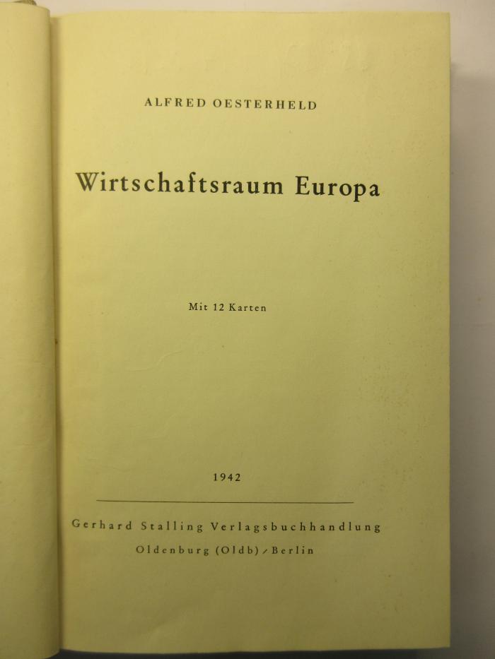 88/80/41419(1) : Wirtschaftsraum Europa (1942)