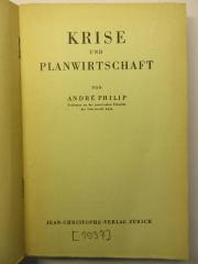 88/80/41421(0) : Krise und Planwirtschaft (1937)