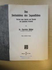 Psy 2 b 22 bue 4.A. : Das Seelenleben des Jugendlichen : Versuch einer Analyse und Theorie der psychischen Pubertät (1927)