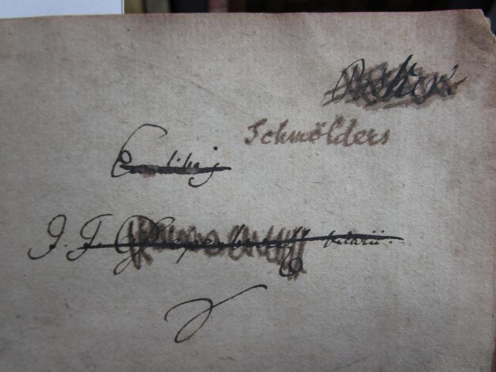 -, Von Hand: Name, Autogramm; 'Schmölders'