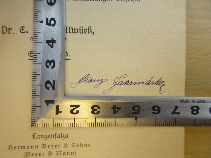 PB 0560 D - 3 g-1/2 : Joh. Friedr. Herbarts Pädagogische Schriften. Mit Herbarts Biographie (1903);-, Von Hand: Name; 'Franz Fa[..]märker.'