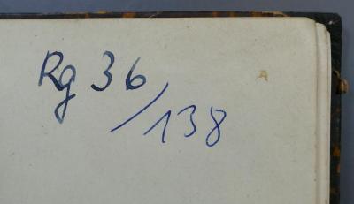 - (12. Bürgerschule Bielefeld), Von Hand: Signatur; 'Rg 36 / 138'. 