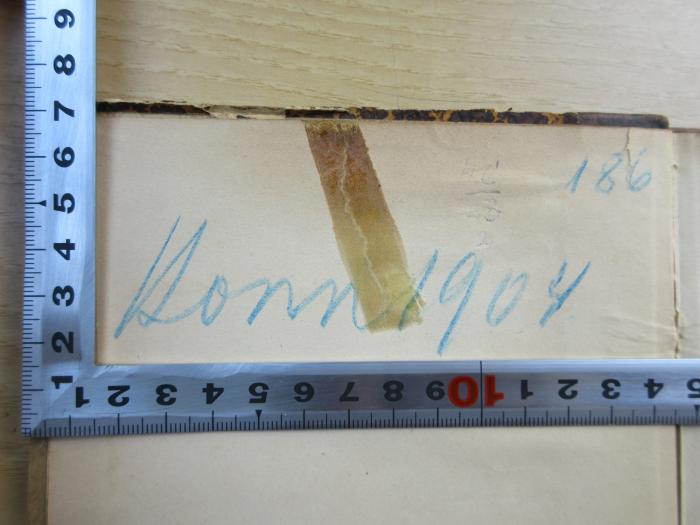 Phil 2f11 kan3 a : Historische Untersuchungen über Kants Prolegomena (1904);-, Von Hand: Name, Datum, Nummer; '186 Korn1904'