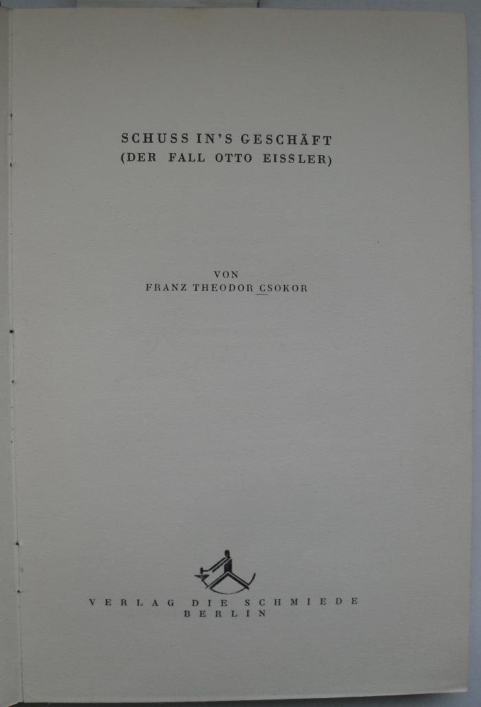 R 3411 : 10 : Schuss in`s Geschäft : (Der Fall Otto Eissler) (1924)